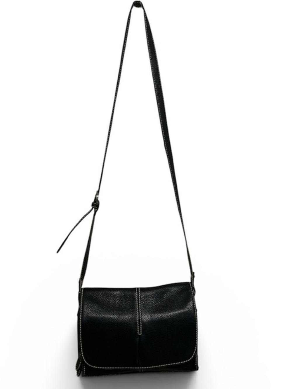 Coldwater Creek Black Genuine Leather Crossbody Bag - Good Condition